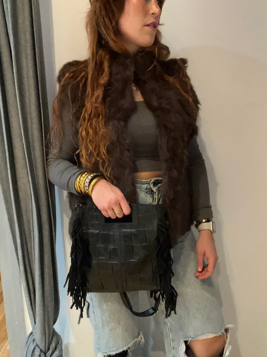 Leather Fringe Bag 